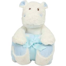 Mumbles Hippo With Printed Fleece Blanket