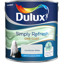 Dulux Simply Refresh One Coat Paint In Cornflower Wall Paint, Ceiling Paint White 2.5L