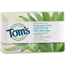 Tom's of Maine Natural Beauty Bar Soap with Aloe Vera, Fragrance Free, 5