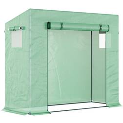 OutSunny Walk-in Garden Greenhouse Plant Warm w/ Roll Up Door