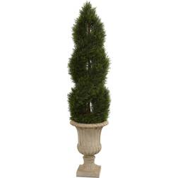 Nearly Natural Double Pond Cypress Artificial Spiral Topiary Tree 5ft