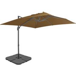 vidaXL Outdoor Umbrella with Portable Base Taupe Taupe