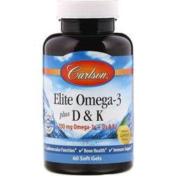 Carlson Elite Omega-3 Plus D K Natural Lemon Flavor Soft