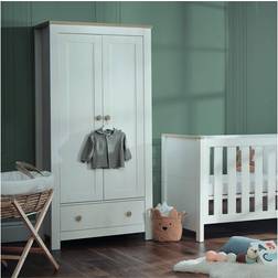 CuddleCo Luna 2 Door Double Wardrobe-White/Oak