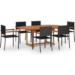 vidaXL 3070765 Patio Dining Set, 1 Table incl. 6 Chairs