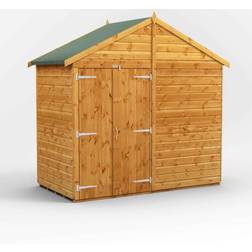 power Sheds 4 8ft Double Door Apex Shiplap Dip Treated Windowless Shed (Building Area )