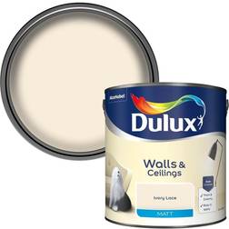 Dulux Matt Emulsion Paint Ivory Lace Wall Paint, Ceiling Paint 2.5L