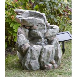 Rock Fall Water Feature Garden Smart Solar Fountain