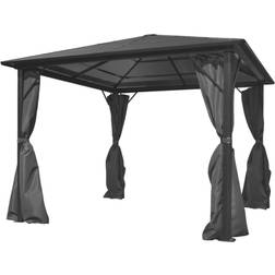 vidaXL Gazebo with Curtain Anthracite