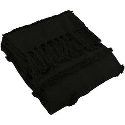 Furn. Jakarta Woven Cotton Tufted Blankets Black