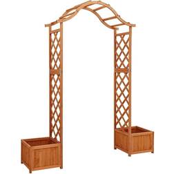 vidaXL Hassaleh Solid Firwood Garden Pergola with Side Planters