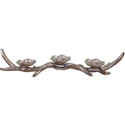 Geko 3 Piece Metal Holder Silver Candle Holder