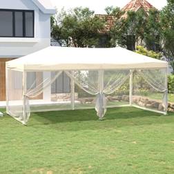 vidaXL Folding Party Tent with Sidewalls Cream