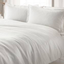 The Linen Yard Waffle Double Duvet Cover Duvet Cover White