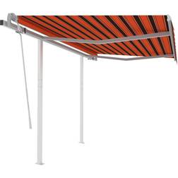 vidaXL Manual Retractable Awning with Posts