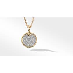 David Yurman 18K Dy Elements Disc Pendant with Diamonds