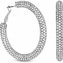 Lipsy Crystal Tubed Hoop Earrings