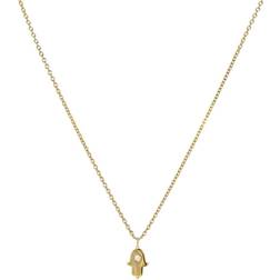 Zoe Lev Hamsa Pendant Necklace - Gold/Transparent