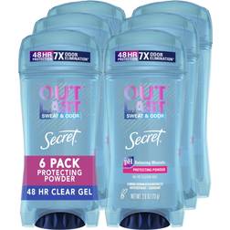 Secret Outlast, 48 Hr Clear Gel Deodorant, Protecting Powder, 73g