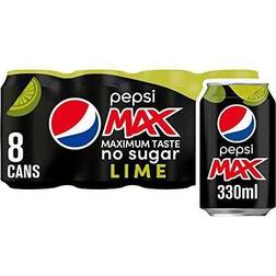 Pepsi Max Lime No Sugar 33cl 8pcs