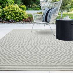 Asiatic Patio Diamond Flatweave Garden Kitchen Grey