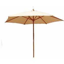 Charles Bentley 2.4m Wooden Garden Parasol Cream