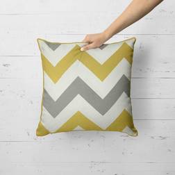 Fusion Chevron Filled Complete Decoration Pillows White, Yellow, Grey