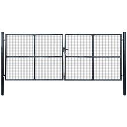 vidaXL Mesh Garden Gate Galvanised