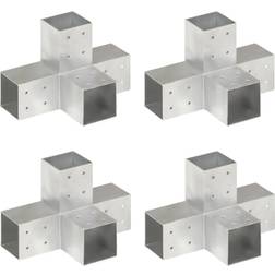 vidaXL Post Connectors 4 pcs X Shape Galvanised