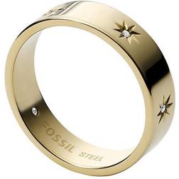 Fossil Women Sutton Shine Bright Gold-Tone Stainless Steel Band Ring