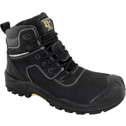 grafters Mens Leather Laced 6in Safety Boot