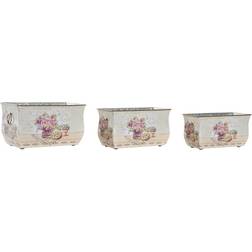 Dkd Home Decor Pink Metal Cvetlice Shabby Chic Cookware Set