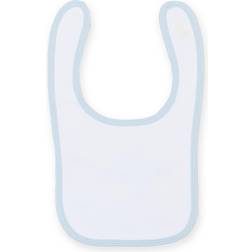 Larkwood Baby Unisex Plain & Contrast Bib (Pack of 2) (One Size) (White/ Pale Blue)