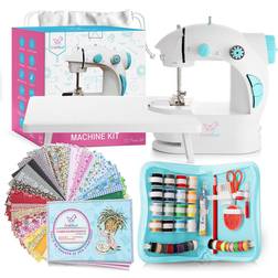 CraftBud Craft Kits Mini Sewing Machine 122-Piece Kit