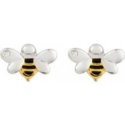 D For Diamond Children's & Plated Bee Stud Earrings