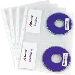 Rexel Nyrex CD Pocket Multi-punched with Label Sections