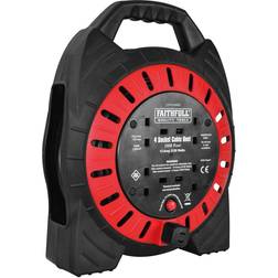 Faithfull Power Plus Enclosed Cable Reel 240V 13A 4-Socket 20m