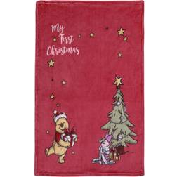 Disney Winnie the Pooh My First Christmas Photo Op Baby Blanket Bedding Unisex