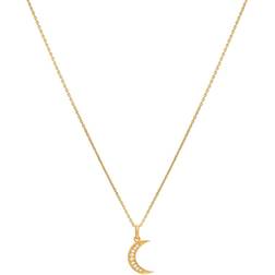 Zoe Lev Moon Necklace - Gold/Diamonds