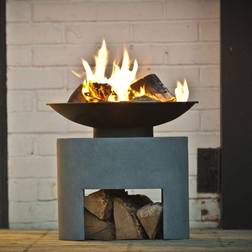 Ivyline Roma Firebowl & Oval Cement Console Fire Pit