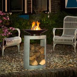 Ivyline 68.5cm Firebowl & Square Console Cement