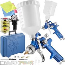 tectake 2 HVLP paint spray guns 1.0+ silicone