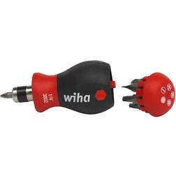 Wiha Stubby screwdriver 1/4, bit magazine black/red, Stubby 7 double bits Bit Screwdriver