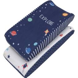 Little Love by NoJo Space Theme Photo-Op Changing Pad Cover 2-Pack Bedding Unisex