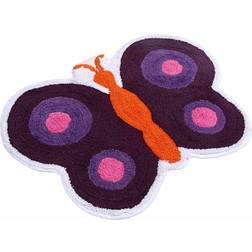 Homescapes Cotton Tufted Washable Purple Butterfly Children Rug