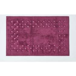 Homescapes Aubergine, Bath Mat Check Border Bath Purple