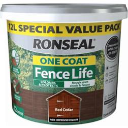 Ronseal One Coat Fence Life Wood Protection Red Cedar 12L