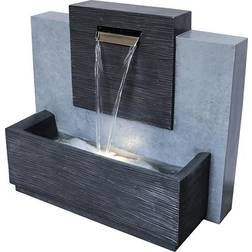 Ivyline Large Outdoor Contemporary Water Feature - Polyresin