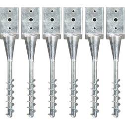 vidaXL Ground Spikes Silver n/a