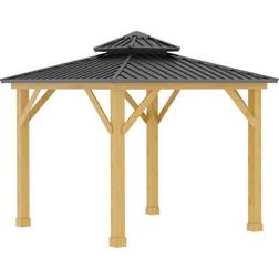 OutSunny Gazebo Canopy with 2-Tier Roof 3x3 m